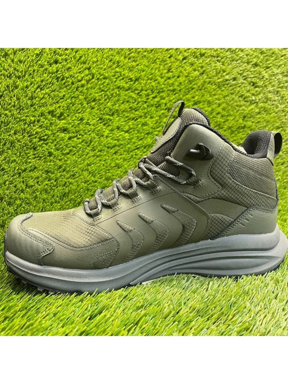 Nortiv 8 Mens Size 10.5 Green Gray Outdoor Lace Up Waterproof Pro Hiking Boots